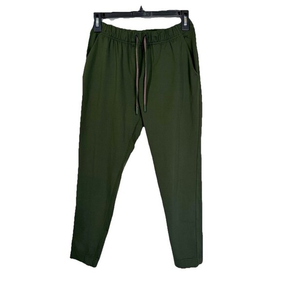 Lululemon Jet Crop Slim Pants Womens 2 Gator Green Luxtreme 7/8 Drawstring - Picture 2 of 12
